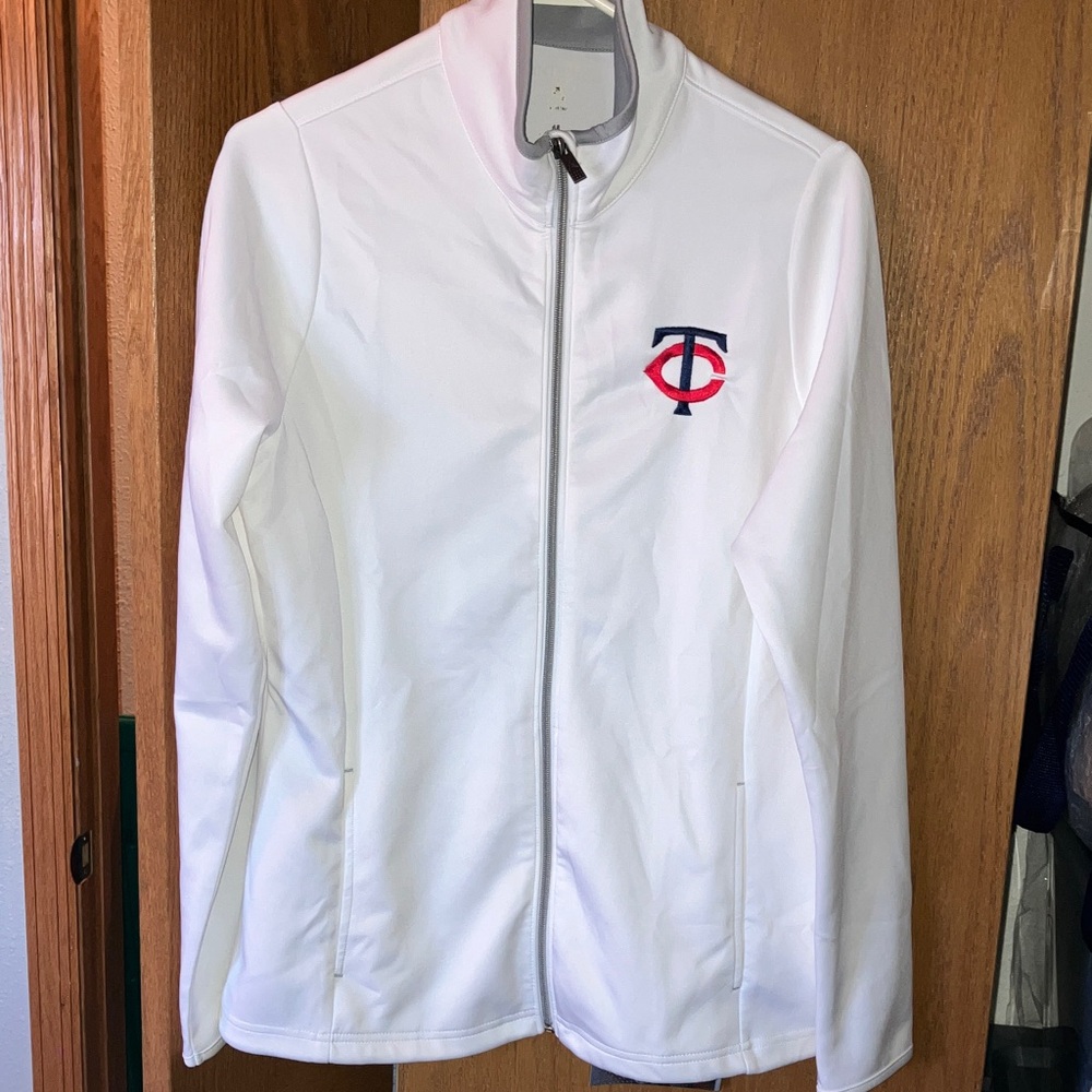 Mn Twins medium White Women's Zip  with Embroidered Logo